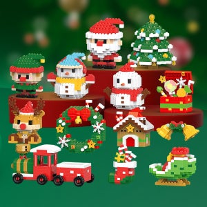 크리스마스 나노 블럭 세트 구성 미니 블록 단체 선물 학교 장난감 산타 눈사람 루돌프 트리