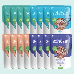 [파우치] 쉐지애 스케지어 고양이 주식캔 습식사료 4종혼합, 85g, 12개