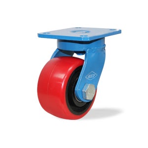 KCCY 고하중바퀴 12.5cm-7cm(5인치) 회전 우레탄바퀴 평면베어링삽입 단조캐스터