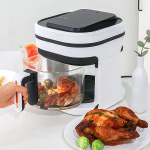 26년 키친아트 글라스 에어프라이어 스팀 유리 고구마 삼겹살 화이트