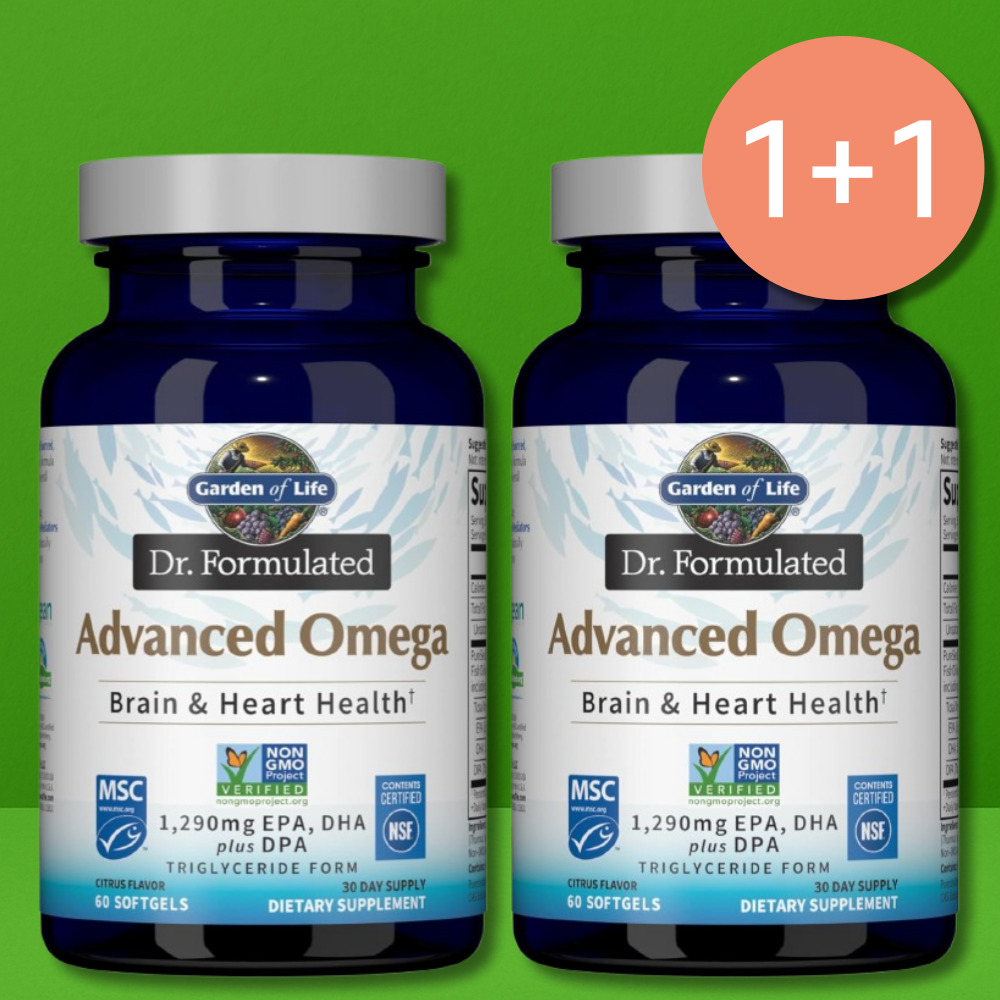 <b>가든오브라이프 오메가3</b> 1290mg 60정 PureSeaOmega3 원료 사용 레몬맛 2병