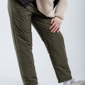 와우코지 여성 바지 겨울 방수 융기모 패딩 기모 안감 방한 작업복 팬츠