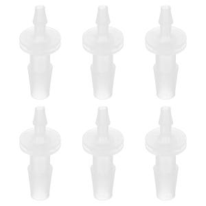 파티킬 호스 바브 감속기, 6개 1/4인치~1/8인치 ID 커넥터 플라스틱 파이프 피팅 스플라이서 머더 유니온 어댑터, 에어 워터 수족관, 화이트 3 1/4 to 5/32