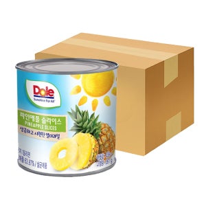 Dole 돌 파인애플 통조림 슬라이스 439g x 12캔 한박스 대용량