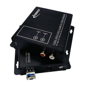 광케이블 익스텐더를 통한 Transwan 2 Ch RCA 오디오, 1 x LC SFP 모듈, 20 km/s SMF 또는 MMF 지원, 24비트 및 16비트 디지털 인코딩 아날로그