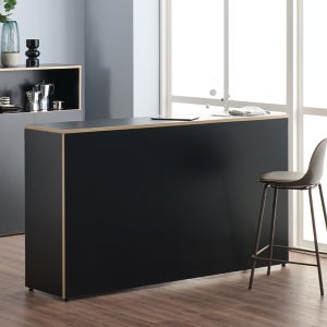 아일랜드 식탁 홈바 바 테이블 E0등급 리드로퍼니처 베이직 1600mm, 자작380블랙