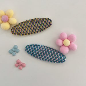 세네동 제작 10개 캔디 직조 타원 플리마켓 똑딱핀커버 머리핀 만들기 부자재 재료