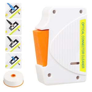 FC, SC, LC, MU, ST 단면 및 광 커넥터용 SAIVXian 광섬유 도구 클리닝 박스, 예비 교체 코어 1개 550회 이상 깨끗한 면봉 (흰색)