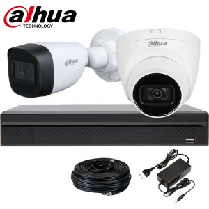 다후아 리얼500만화소 실내 외부용 CCTV세트 자가설치 녹화기 카메라 케이블 아답터 어플