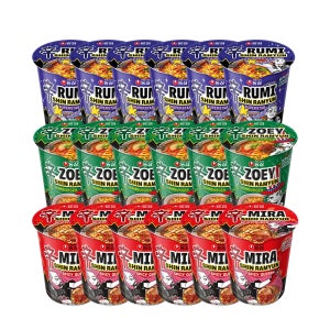 농심 신라면 슈퍼스타컵 6개 x 스파이시퀸컵 6개 x 햄버거컵 6개 케데헌컵라면