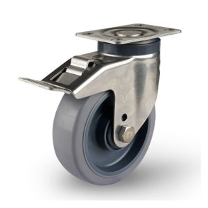 SPLM 125(5인치) 스텐바퀴 스테인리스 SUS 캐스터 고무 식당 주방 회전브레이크형