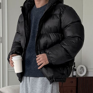 키작은남자 레토 후드 숏패딩 겨울 점퍼 키작남