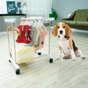 강아지 옷 행거 1단 의류 정리대 이동식