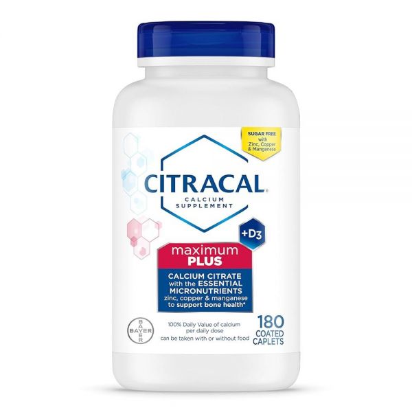 <b>Citracal</b> 시트라칼 맥시멈 플러스 구연산 칼슘 650mg 캐플렛 180정 128335