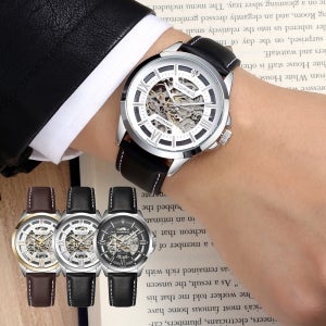 TORSO 토르소 T608L 아레스 스켈레톤 오토매틱 다이아몬드 워치 남자 가죽 시계