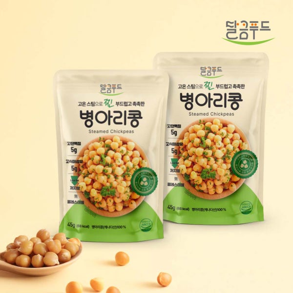 국내제조 달큼푸드 고온스팀으로 찐 삶은 병아리콩45gx10봉 촉촉한 달콤푸드 병아리콩 간식