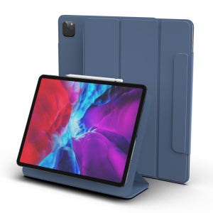 로랜텍 애플펜슬 마그네틱 폴리오 스마트커버 케이스 퍼플, 아이패드 프로 28.2cm(11인치) M4-M5