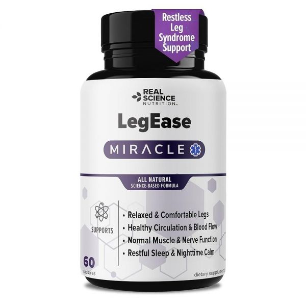 Real <b>Science</b> Nutrition LegEase <b>불안</b>한 다리 증후군 완화 캡슐 - <b>불안</b>한 다리 완화를 위한 산화질소 보충제 - 천연 포뮬레이션 - 60캡슐
