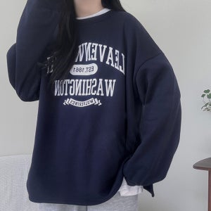 기모안감 4컬러 겨울 연말룩 오버핏 워싱턴 기모 맨투맨 커플티