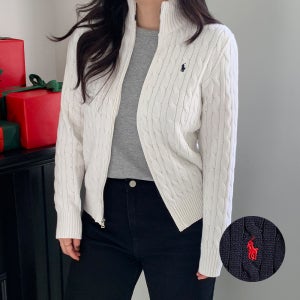 폴로 랄프로렌 가디건 보이즈 집업 꽈배기 니트