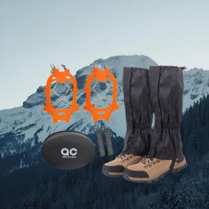 겨울 산행 준비물 등산 스펫츠 바지 밑단 고정 발목 토시 아이젠 세트