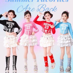 코드루이스 걸그룹 귀여운 방송 댄스복 프릴 치마바지 스커트 리본 양말 깜찍한 학예회 의상