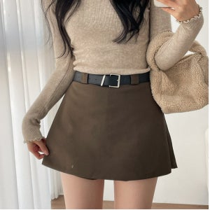 여성 겨울 모직 반바지 여자 스커트 치마바지 a라인 하이웨스트 미니 속바지 미니스커트