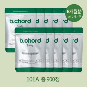 [총900정 6개월분] 비코드 고체치약 민트향 리필형 90정x10개 대용량