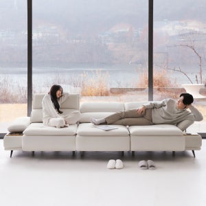 컴프홈 아이보 리클라이너소파 무빙 모션 슬라이딩쇼파 스툴없음, 원단 아이보리, 4인용