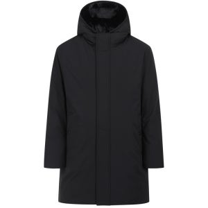 에디션 남성 후드 비건퍼 덕다운 롱 패딩_NEF4FP1621BK