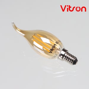 비츠온 LED 에디슨 전구 촛대구 플레임 E14 전구색 4w 황금