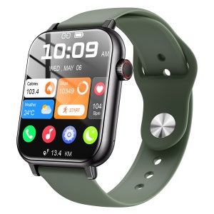 LifeSync 통화가능 스마트워치 2.0인치 대화면 운동측정 한글판 그린, 47mm