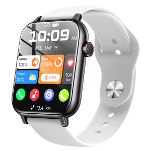 LifeSync 통화가능 스마트워치 2.0인치 대화면 운동측정 한글판 화이트, 47mm