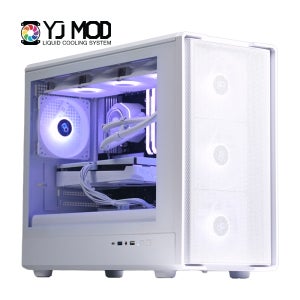 순백의 화이트 감성 데스크테리어용 QHD 밸런스 게이밍 PC 9600 RTX 5060 Ti GY165 아이온2, 마비노기모바일, 배틀그라운드