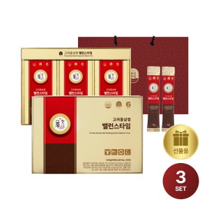 풍년보감 6년근 고려홍삼정 밸런스타임 홍삼스틱 홍삼선물세트 30포, 3개