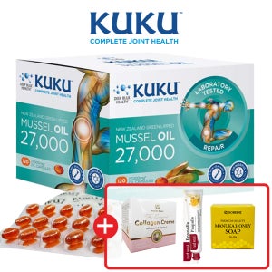 [본사배송] 쿠쿠 초록홍합 오일 27000MG 초록입홍합오일 120정, 1개