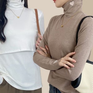 예쁜 수유 티셔츠 데일리 임산부 수유복 외출용 엄마 가을