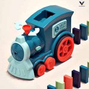 블럭 놀이 자동으로 세워지는 도미노 기차 장난감 트레인