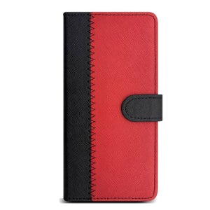 LG Q52 케이스 (Q520) 레드, 투톤 천연소가죽 다이어리