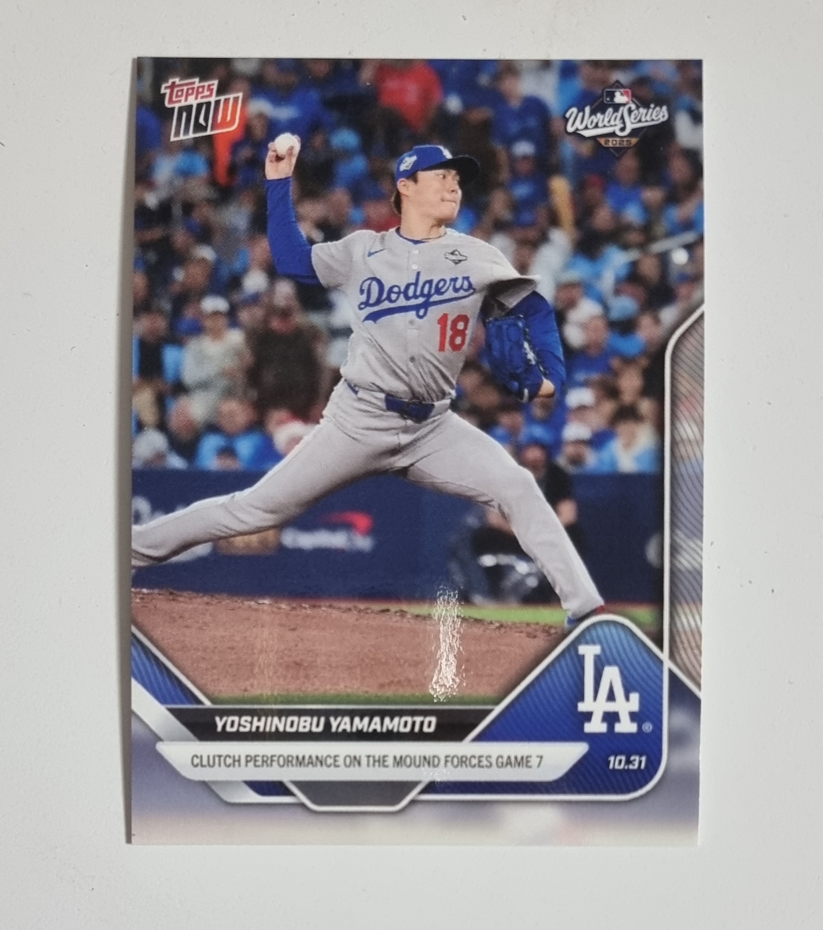 야마모토 요시노부 월드시리즈 6차전 승리 Yoshinobu Yamamoto 2025 MLB Topps NOW World Series Game 6 Win No-916 MLB카드