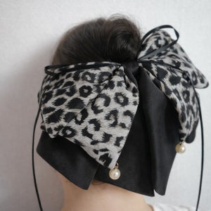 호피 리본 집게핀 대형 고정력 헤어핀 2종 선택