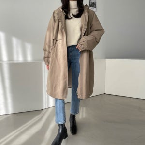 겨울 50대 미시 중년여성 큰옷 오버핏 88사이즈 밍크 퍼 안감 야상 롱 사파리 점퍼