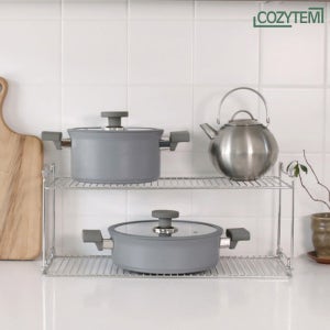 코지템 다용도 적층 철제선반 (L1개+바닥판1개) 냄비 접시 싱크대 정리 주방수납