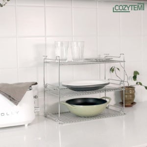 코지템 다용도 적층 철제선반 (M2개+바닥판1개) 냄비 접시 싱크대 정리 주방수납