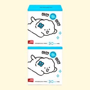 유기농순면생리대 하얀하얀 순면흡수체 안심형 대형, 10개입, 2팩
