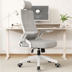 헤르티만 허리 편한 사무용 의자 컴퓨터 학생 메쉬 의자 화이트+그레이