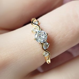 물결 웨이브 큐빅 웨딩 알반지 고급라인 써지컬 반지 614