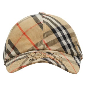 26SS 버버리 샌드 체크 EKD 자수 트윌 볼 캡 81052821