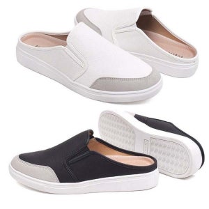 남성 뮬 배색 슬리퍼 발편한 블로퍼 가죽신발 국내생산