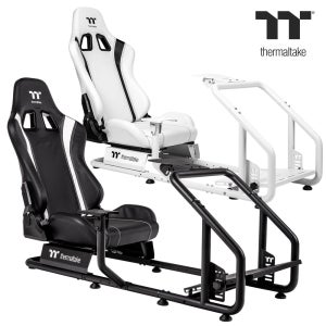 써멀테이크 GR300 레이싱시트 레이싱휠거치대 (심레이싱 시트포함 블랙 화이트)